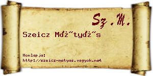 Szeicz Mátyás névjegykártya