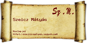 Szeicz Mátyás névjegykártya